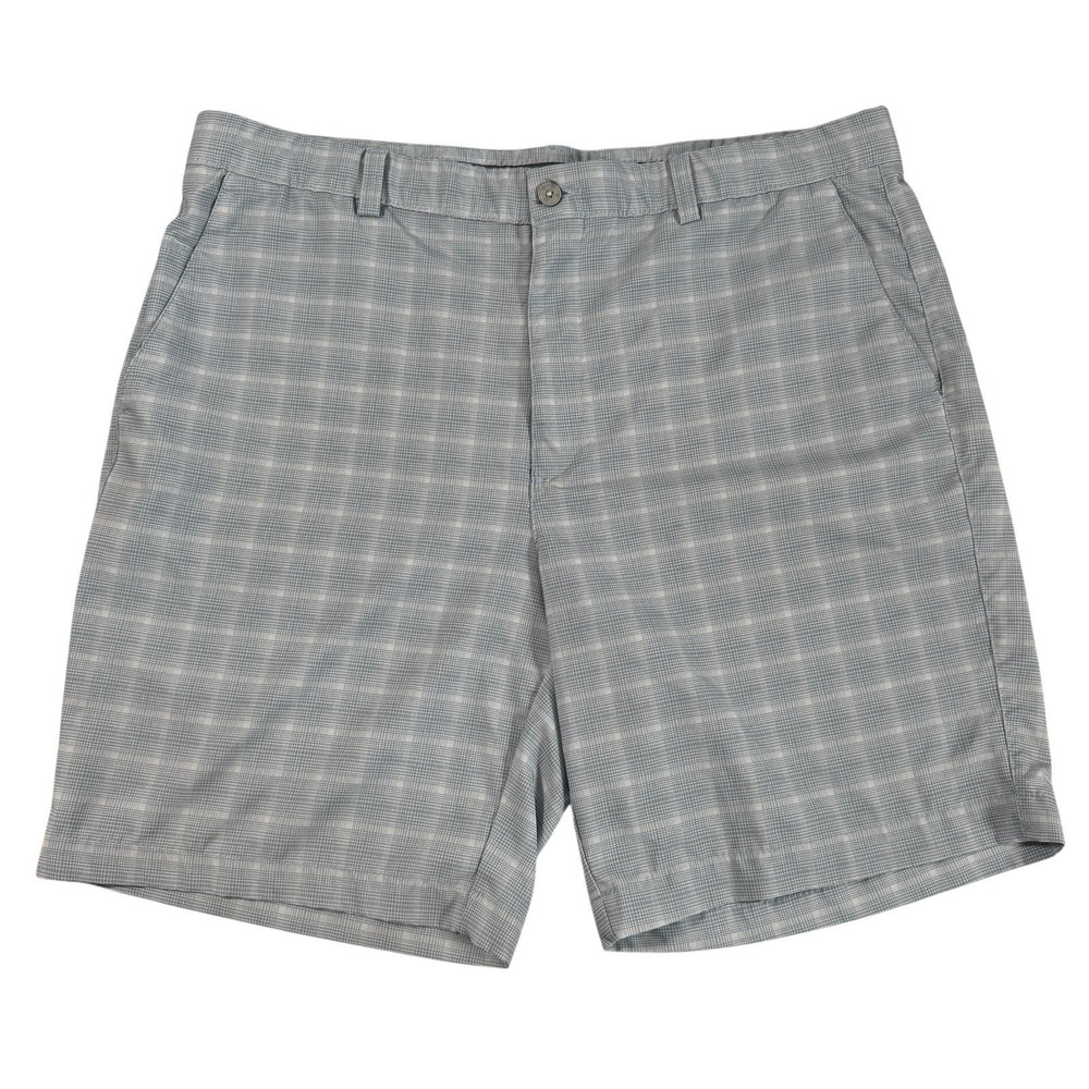 PGA Tour Golf Shorts Men's 38 Gray White Plaid Moisture Wicking Performance